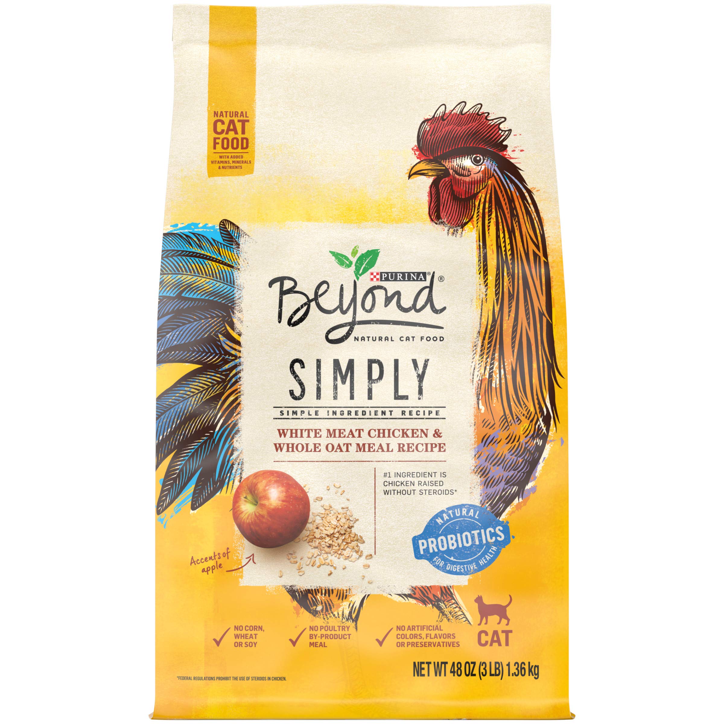 Purina Beyond Natural Limited Ingredient Dry Cat Food, Simply White Meat Chicken & Whole Oat Meal Recipe - 3 Lb. Bag
