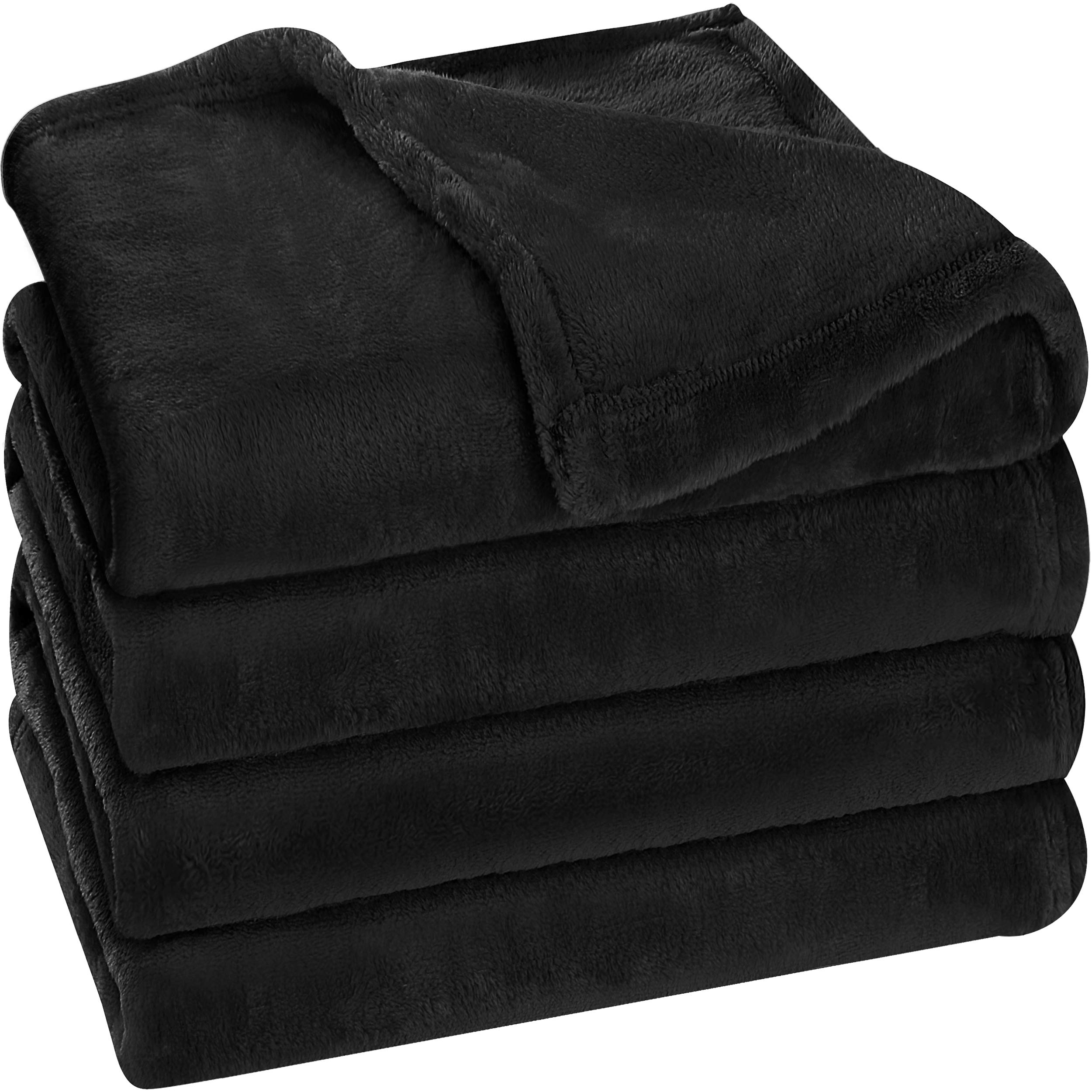 Utopia Bedding Fleece Blanket California King Size Black 300Gsm Luxury  Fuzzy Soft Anti-Static Microfiber Bed Blanket (102X96 Inc