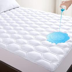 Lunsing Full Size Mattress Protector, Waterproof Soft Breathable Full Size Mattress Pad with 6-16 inches Deep Pocket, Quilted Thick Fill