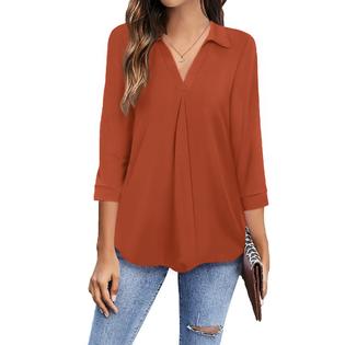 Ladies Jumper Top V Neck Pullover Women Loose Long Sleeve Casual Work Tops AU - Foto 13