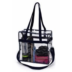 Handy Laundry Clear Tote Bag Stadium Approved - Shoulder Straps And Zippered Top Perfect Clear Bag For Work, School, Sports Game