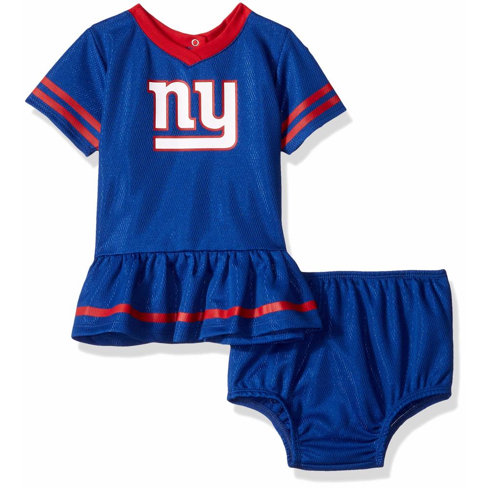 Nfl New York Giants Team Jersey Dress And Diaper Cover, Bluered New York Giants, 0-3 Months