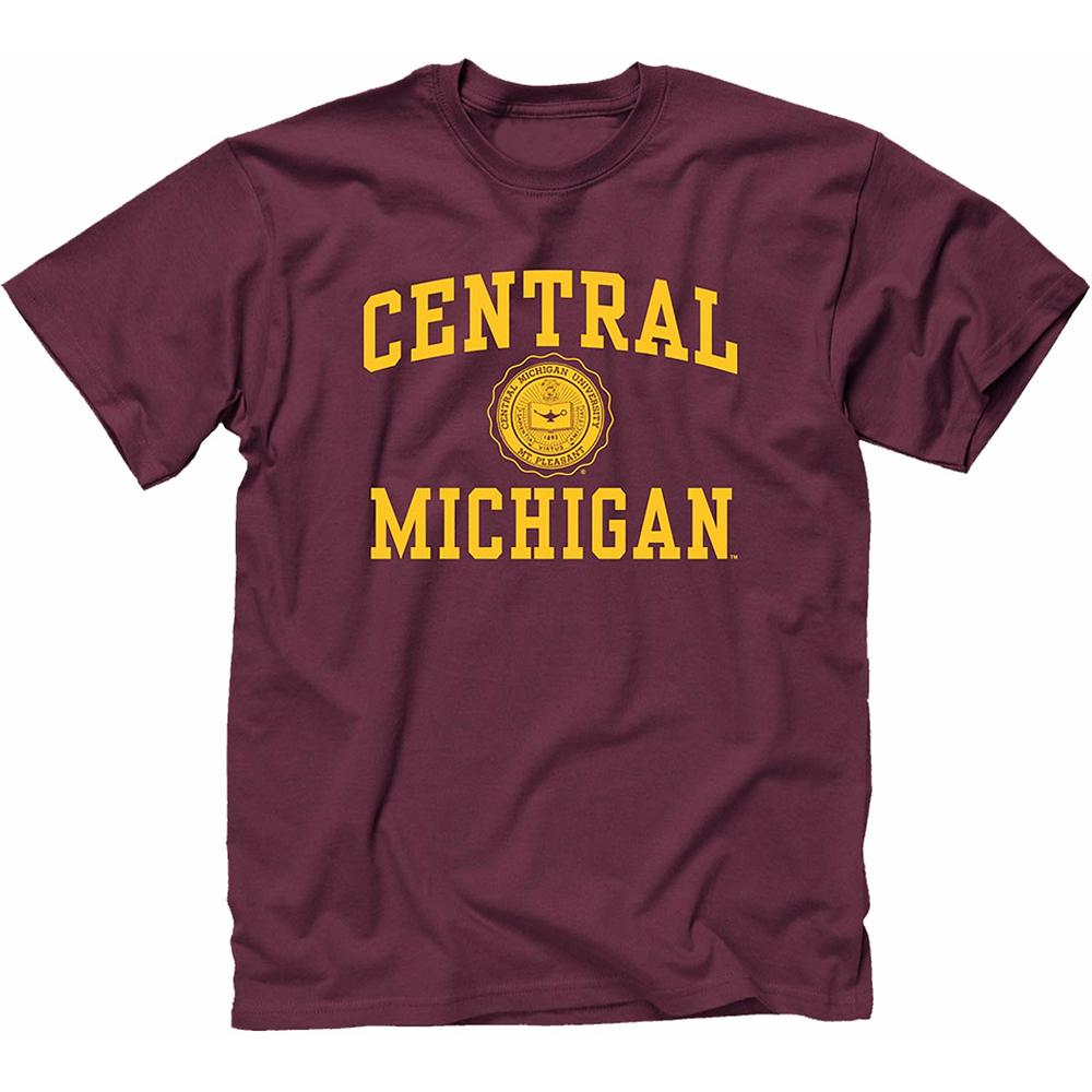 Ivysport Central Michigan University Chippewas Short-Sleeve T-Shirt, Heritage, Maroon, Medium
