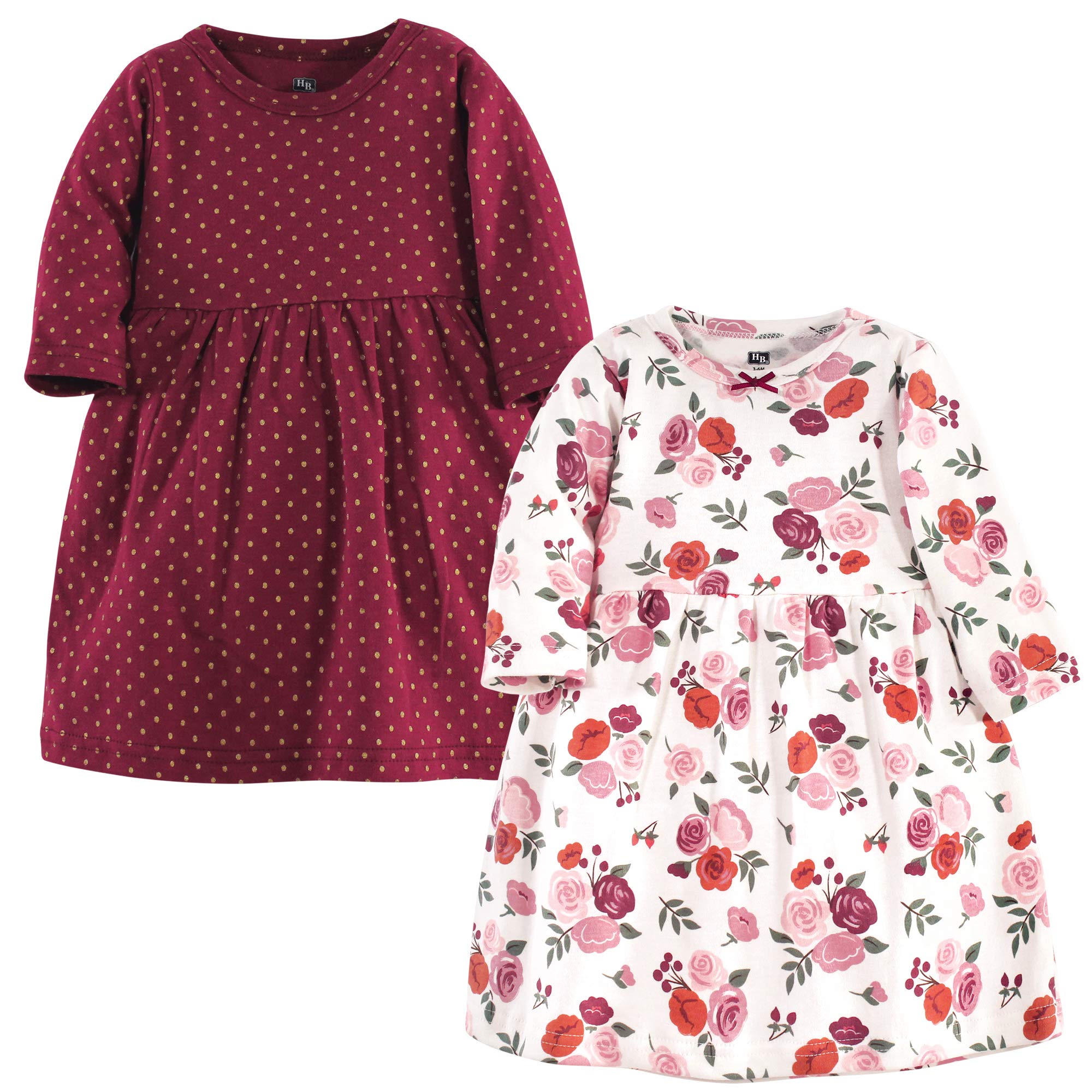 Hudson Baby Infant And Toddler Girl Cotton Dresses Fall Floral, 12-18 Months