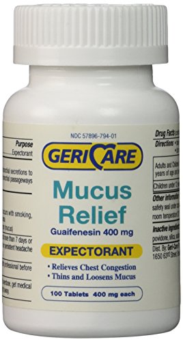 Gericare Mucus Relief Tablets by Geri-Care | Expectorant for Chest Congestion Relief | Guaifenesin 400mg | 100 Count Bottle