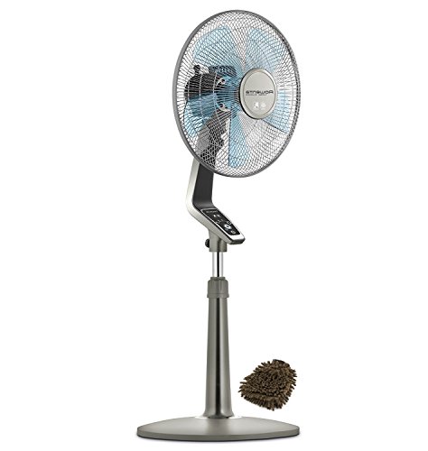 Rowenta VU5551 Fan, Pedestal Turbo Silence 4 Speed, Remote Control, Oscillating 16 Inch Stand (Complete Set), with Premium Micro