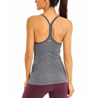 CRZ YOGA cRZ YOgA Seamless Workout Tank Tops for Women Racerback Athletic  camisole Sports Shirts with Built in Bra Light grey X-Large