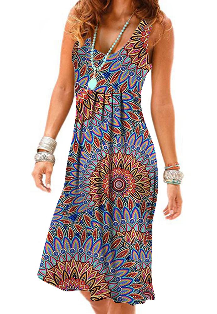 camisunny Beach Sundresses for Women Sleeveless Knee Length cotton Strappy Trendy Fashion 2022 High Waist Size XXL