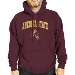 Campus Colors Adult Arch & Logo Soft Style Gameday Hooded Sweatshirt (Arizona State Sun Devils - Red, Large)