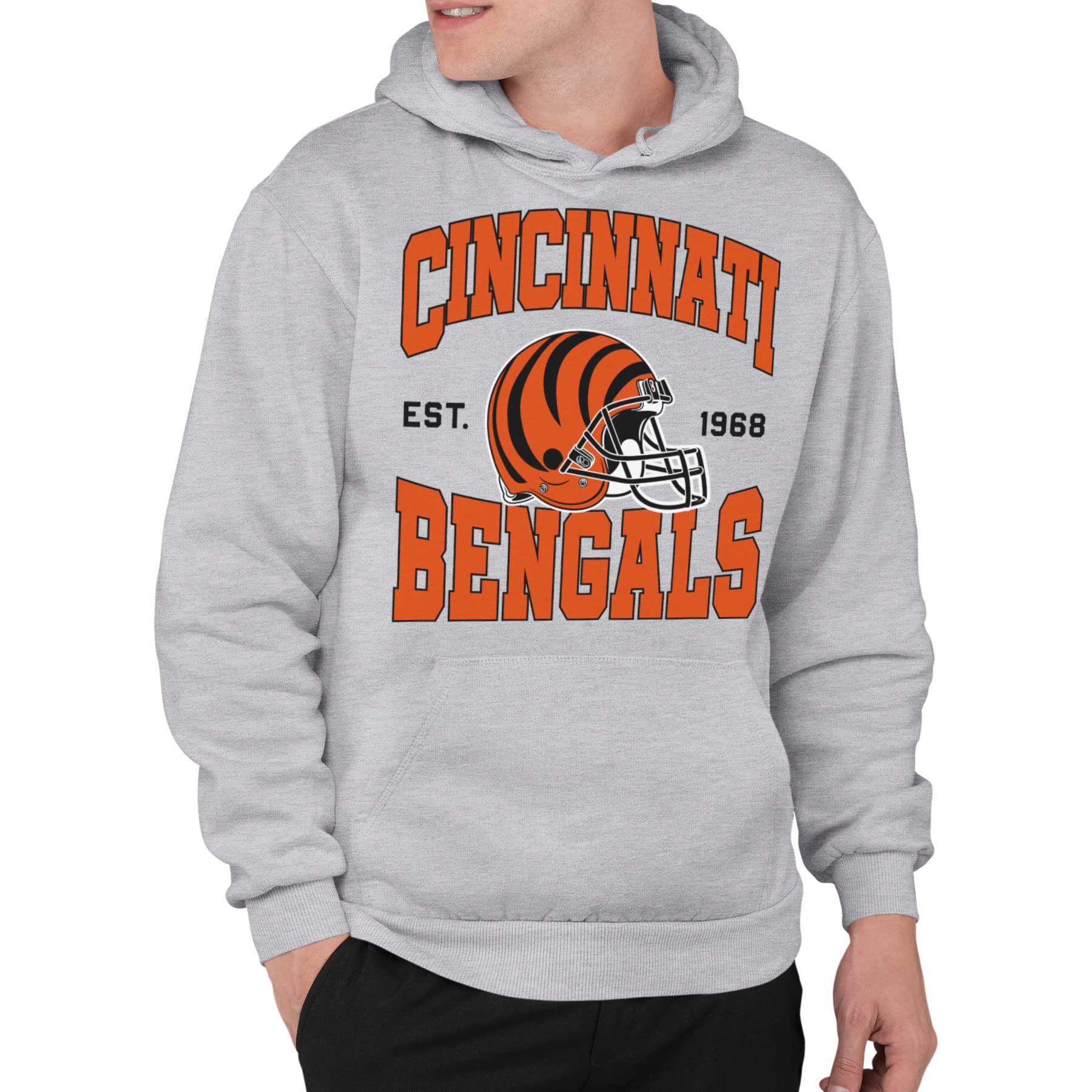 Junk Food clothing x NFL - cincinnati Bengals - Team Helmet - Adult  Pullover Hooded Sweatshirt for Men and Women - Size X-Large