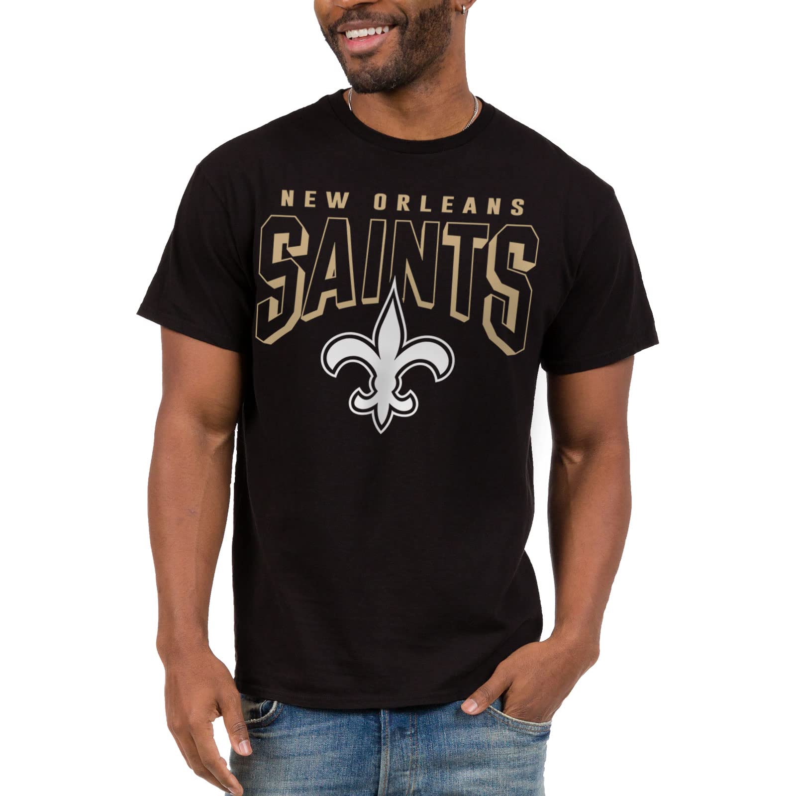 Junk Food clothing x NFL - New Orleans Saints - Bold Logo - Mens and Womens  Short Sleeve Fan Shirt - Size Medium