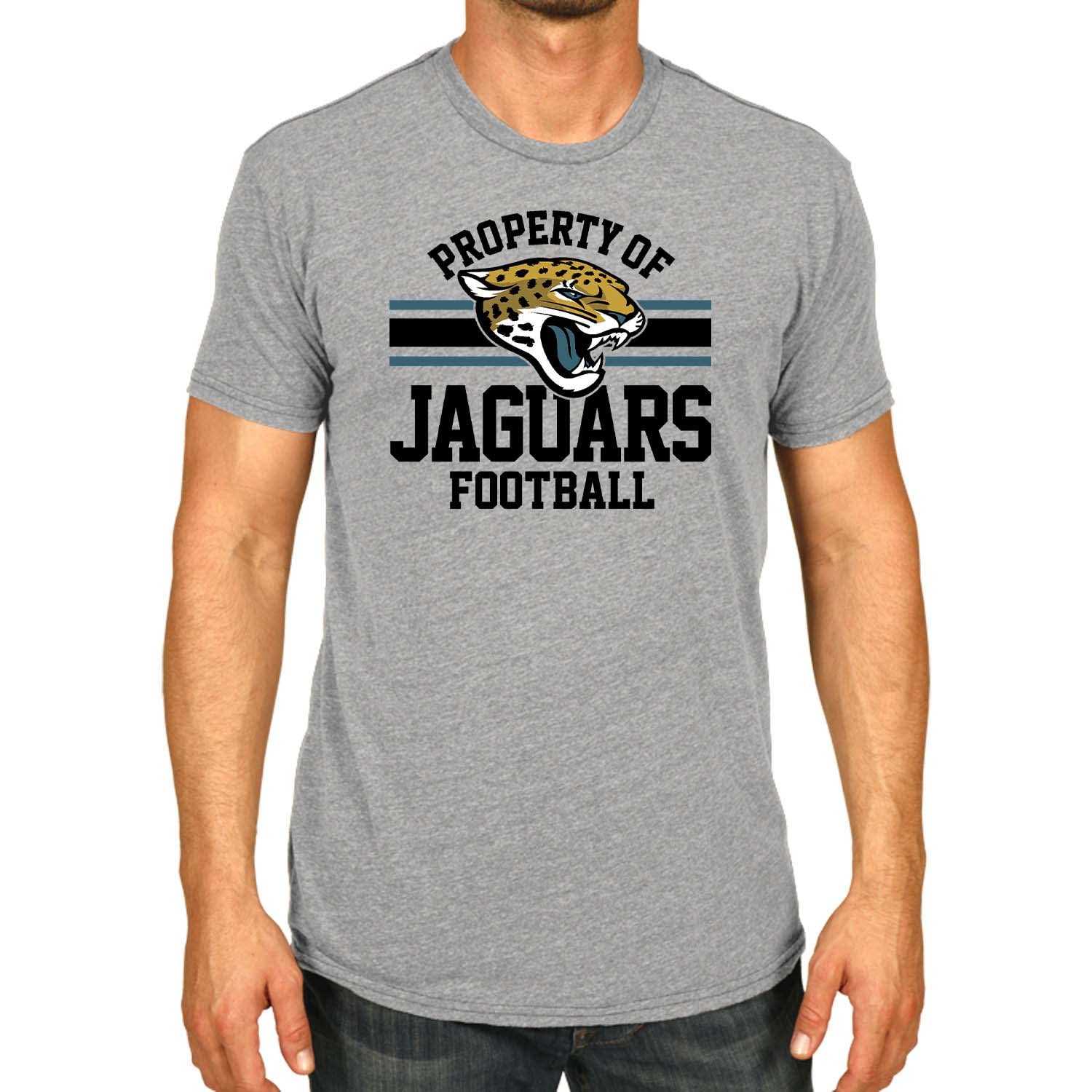 Team Fan Apparel NFL Adult Property of Short Sleeve Lightweight T Shirt,  Official Team Tee, gear for Men and Women (Jacksonville Jaguars - gray,