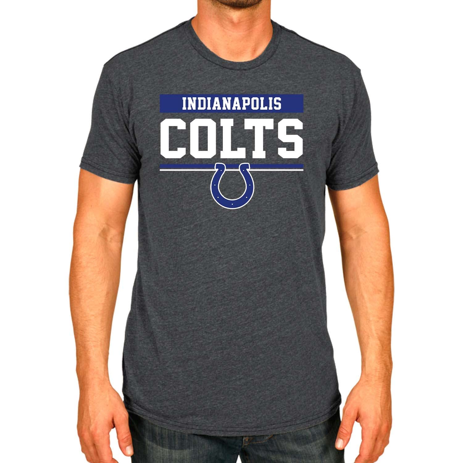 Team Fan Apparel NFL Short Sleeve charcoal T Shirt, Adult Sports Tee, Team  gear for Men and Women (Indianapolis colts - Black, Adult X-Large)