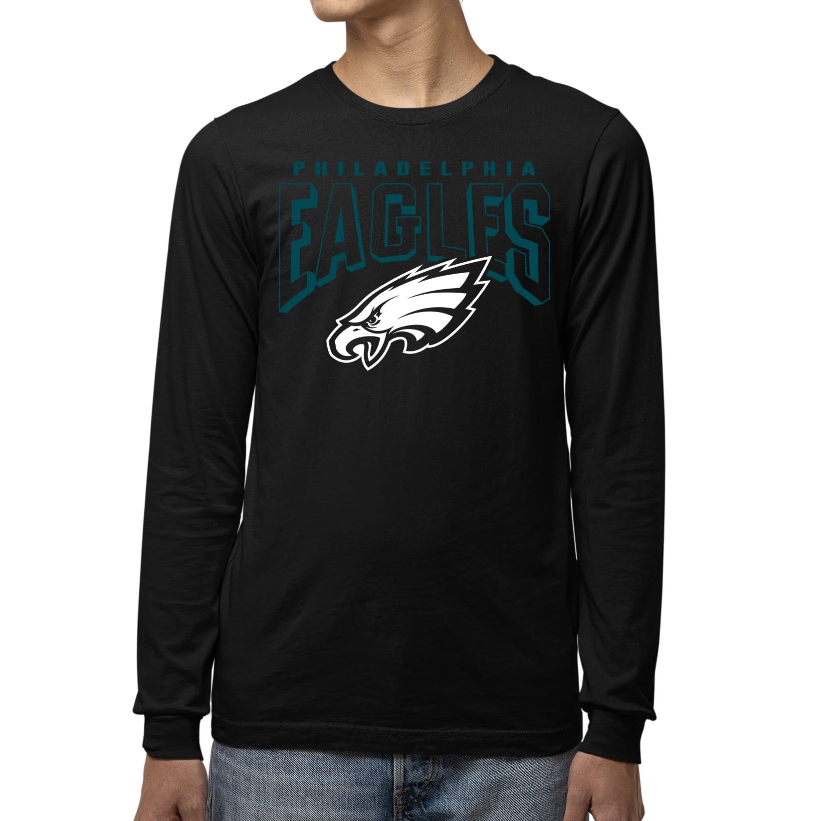 Junk Food clothing x NFL - Philadelphia Eagles - Bold Logo - Mens and  Womens Long Sleeve Fan Shirt - Size Large