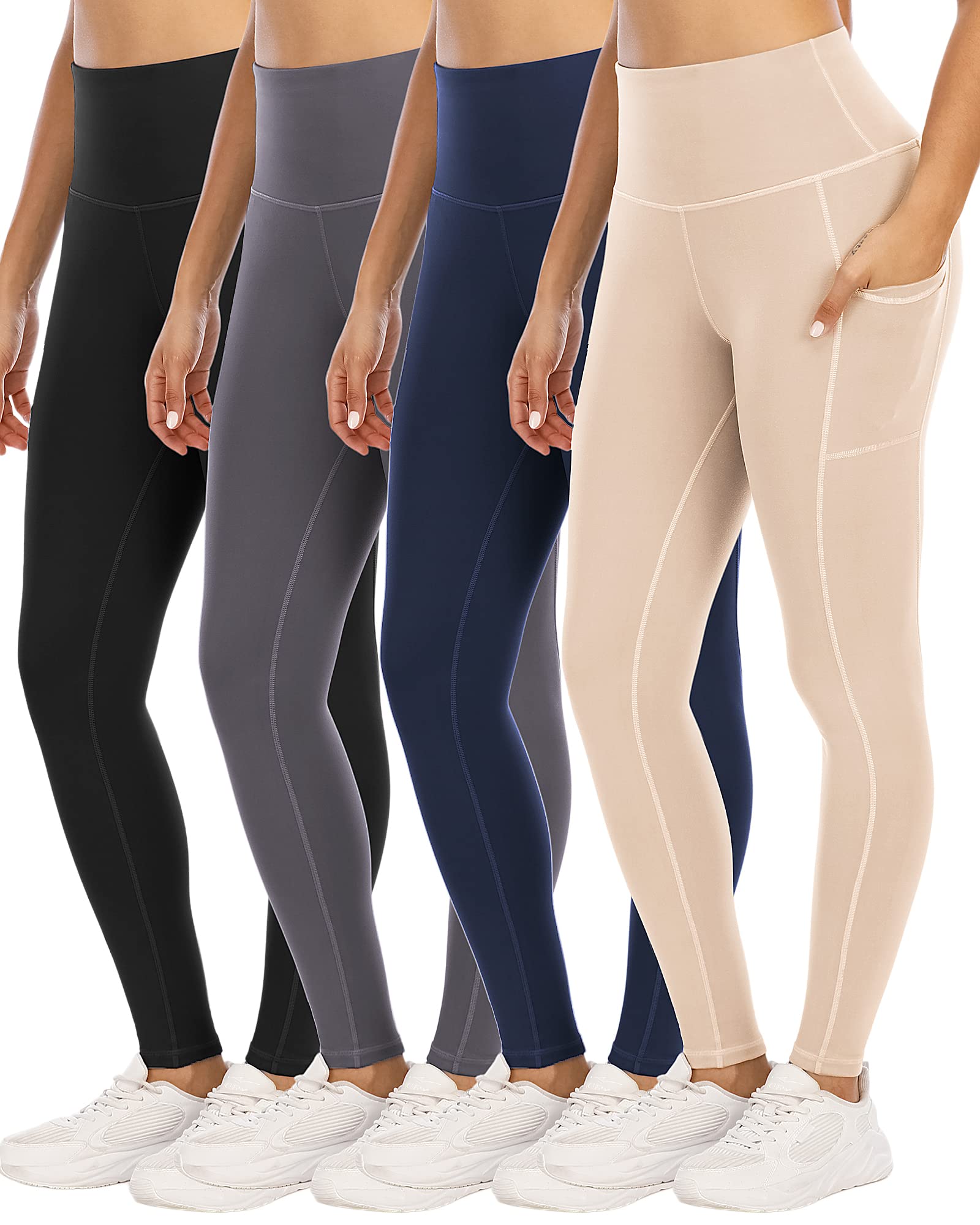  4 Pack: Womens Leggings Yoga Pants For Women