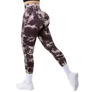 A AGROSTE Tie Dye Scrunch Butt Lifting Seamless Workout Leggings for Women  Booty High Waisted Yoga Pants Contours Ruched Tights