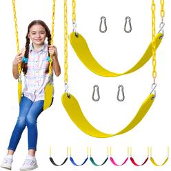 Jungle gym Kingdom Swings for Outdoor Swing Set - Pack of 2 Swing Seat Replacement Kits with Heavy Duty chains - Backyard Swings