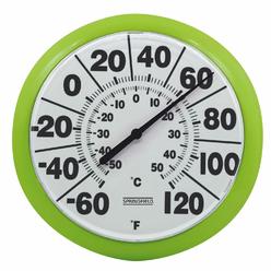 Springfield 8 IndoorOutdoor Dial Thermometer, green