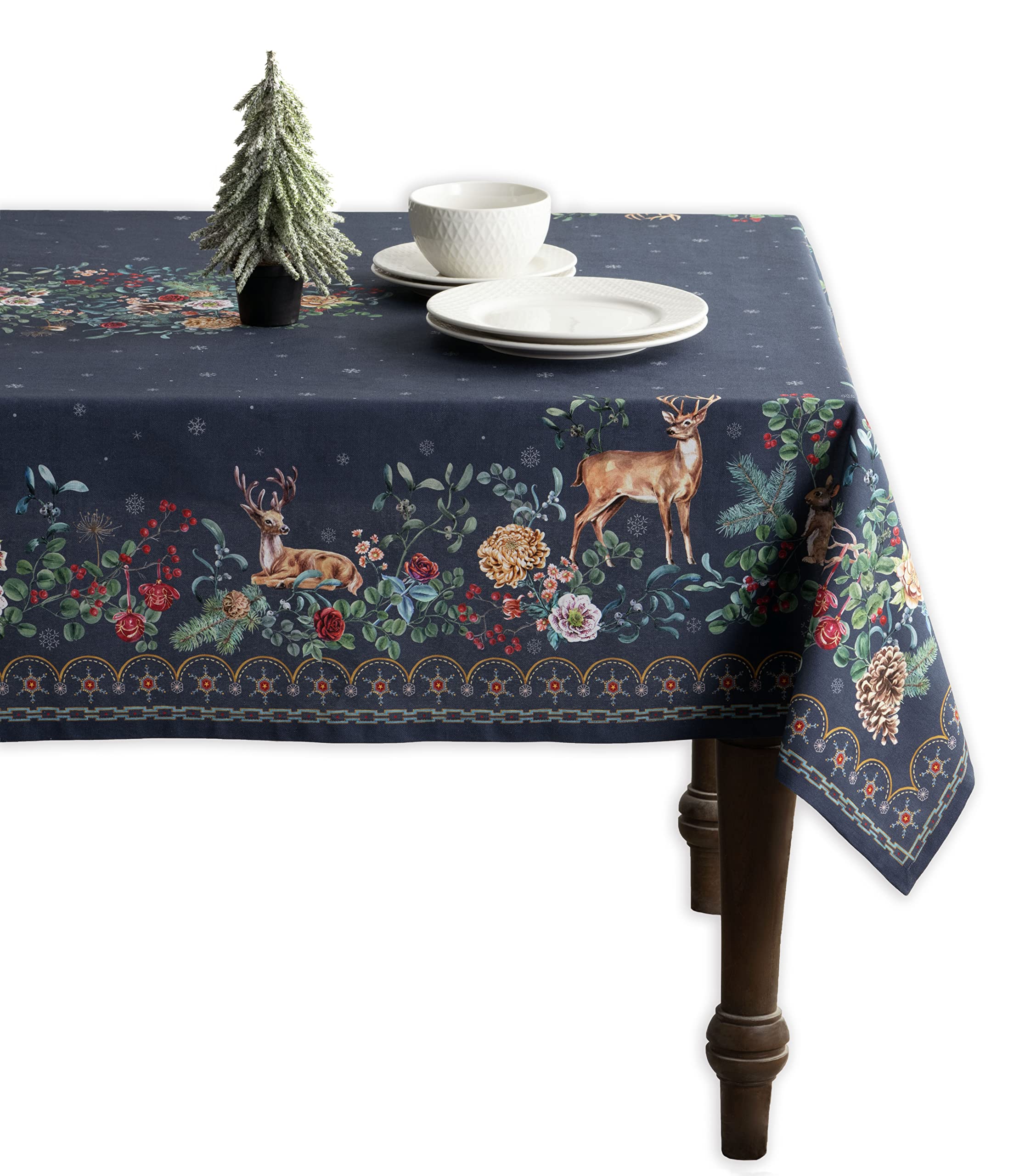 maison d\' hermine Maison d' Hermine Table Cover 70x90 100% Cotton  Decorative Washable Rectangle