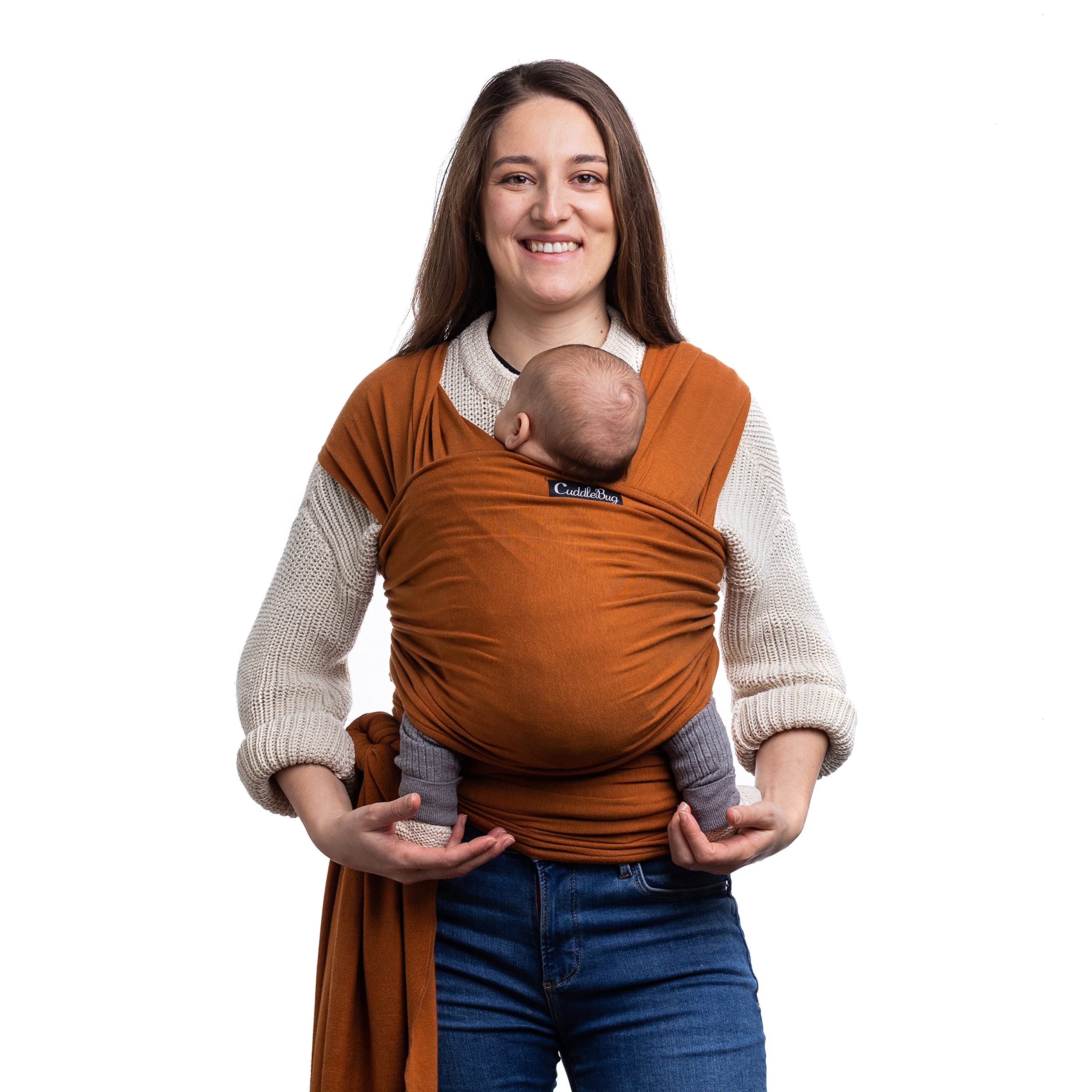 cuddlebug Baby Wrap - Hands-Free Baby carrier Wrap - Soft & Stretchy Baby Wraps carrier - Baby carrier Newborn to Toddler 7-35 l