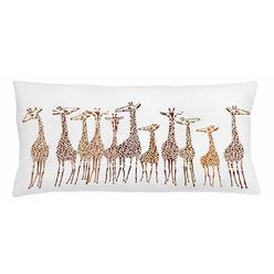 Lunarable Savannah Throw Pillow Cushion Cover, Tropical Giraffes Exotic Climates Wilderness Savannah Animals Illustration, Decor