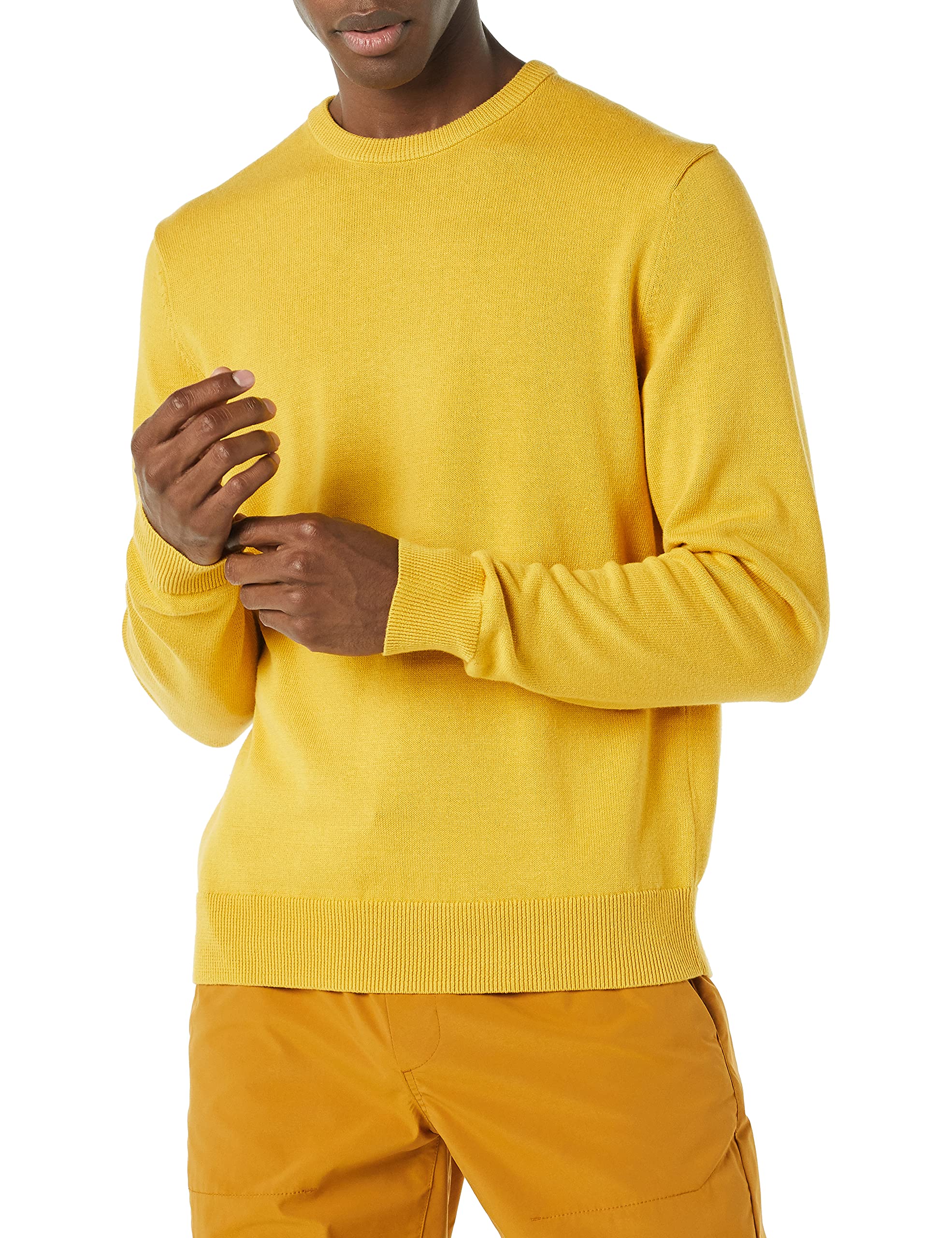 Amazon Essentials Mens crewneck Sweater (Available in Big u0026 Tall), gold,  XX-Large