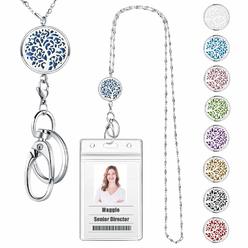 Usangers Lanyards For Id Badges And Keys, Id Badge Holder With Lanyard Stainless Steel Keychain Diffuser Necklace Lanyard Badge 