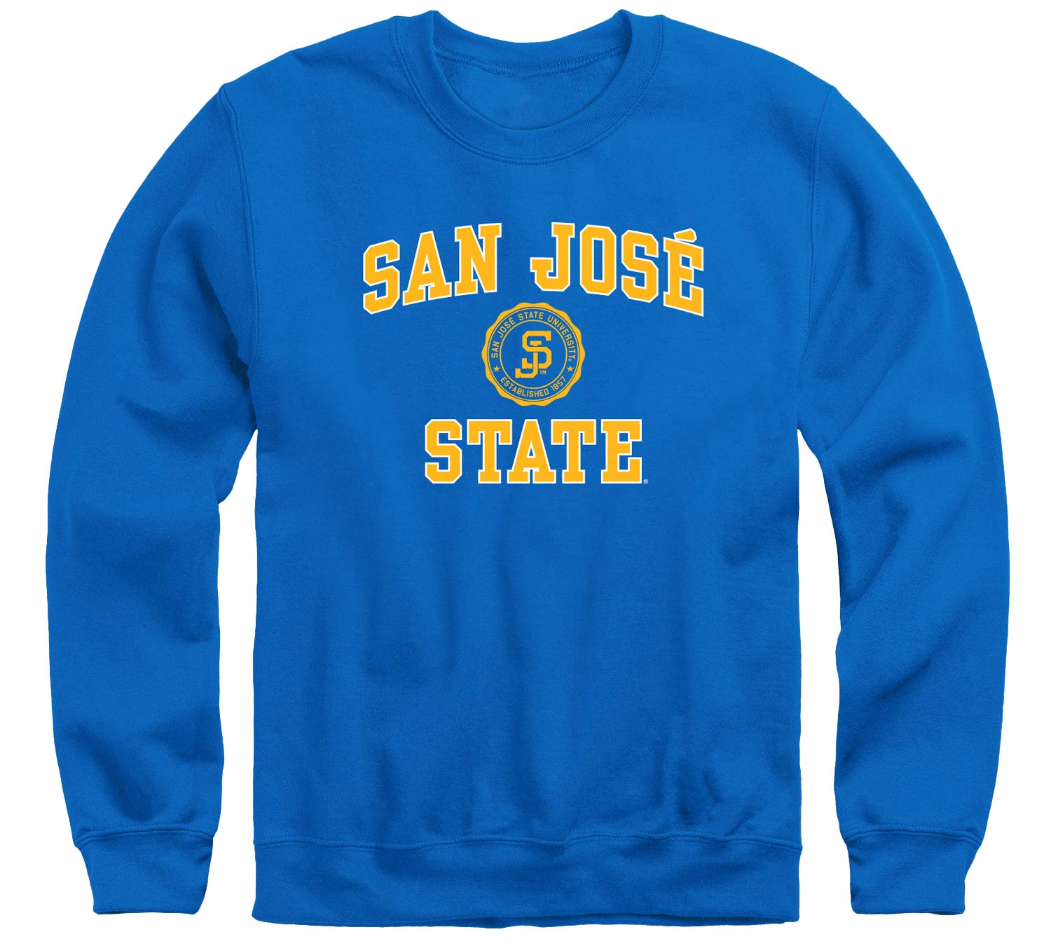 Ivysport San Jose State University SJSU Spartans Adult Unisex crewneck  Sweatshirt, Heritage, Royal Blue, Large