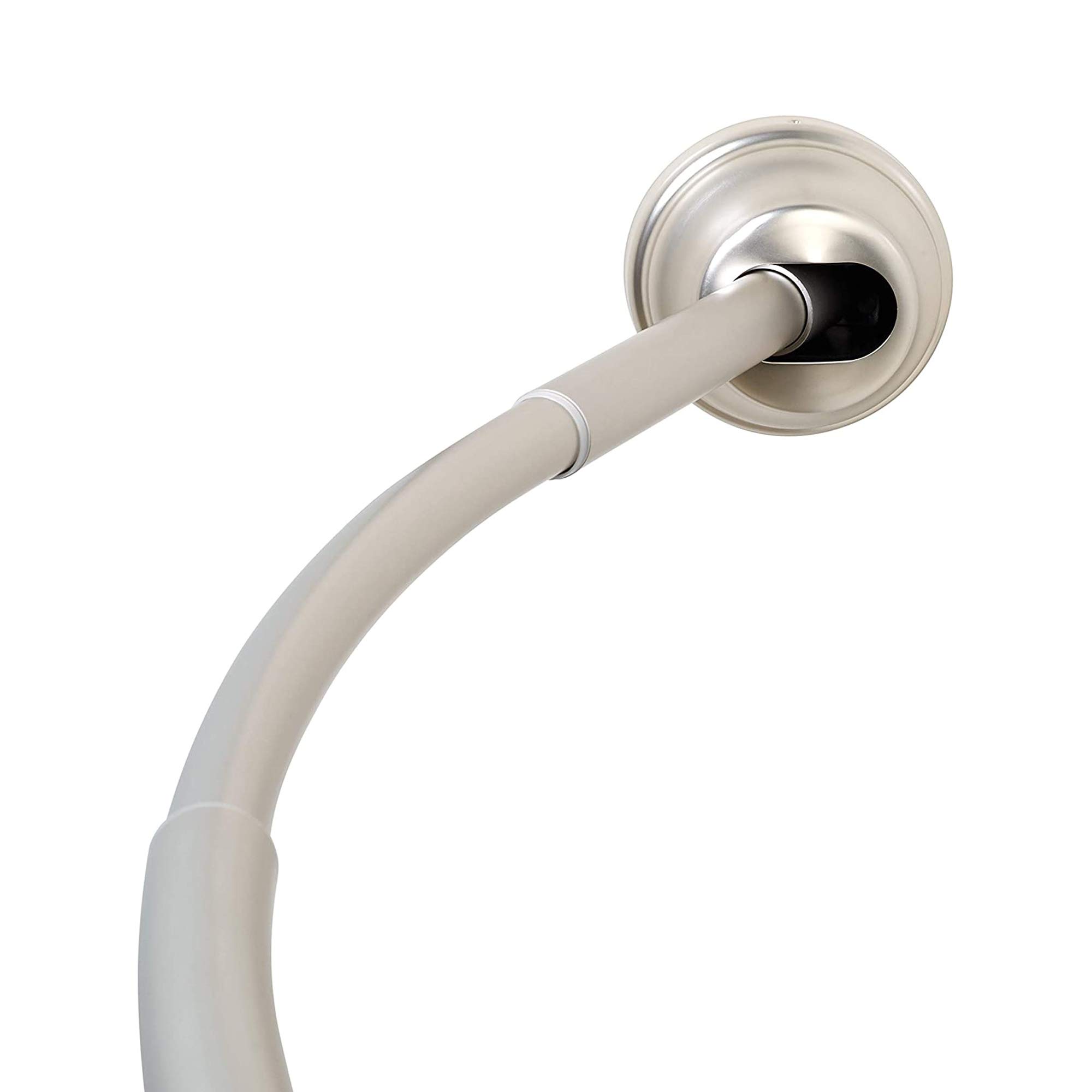 Zenna Home E40S2ALBN NeverRust Rustproof Dual Mount curved Stall Shower Rod, 32 to 40, Brushed Nickel