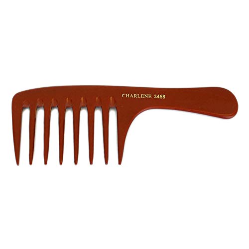 Charlene Handmade Large Feathering Rake Bone Comb #2468 Anti-Static Chemical Heat Resistant