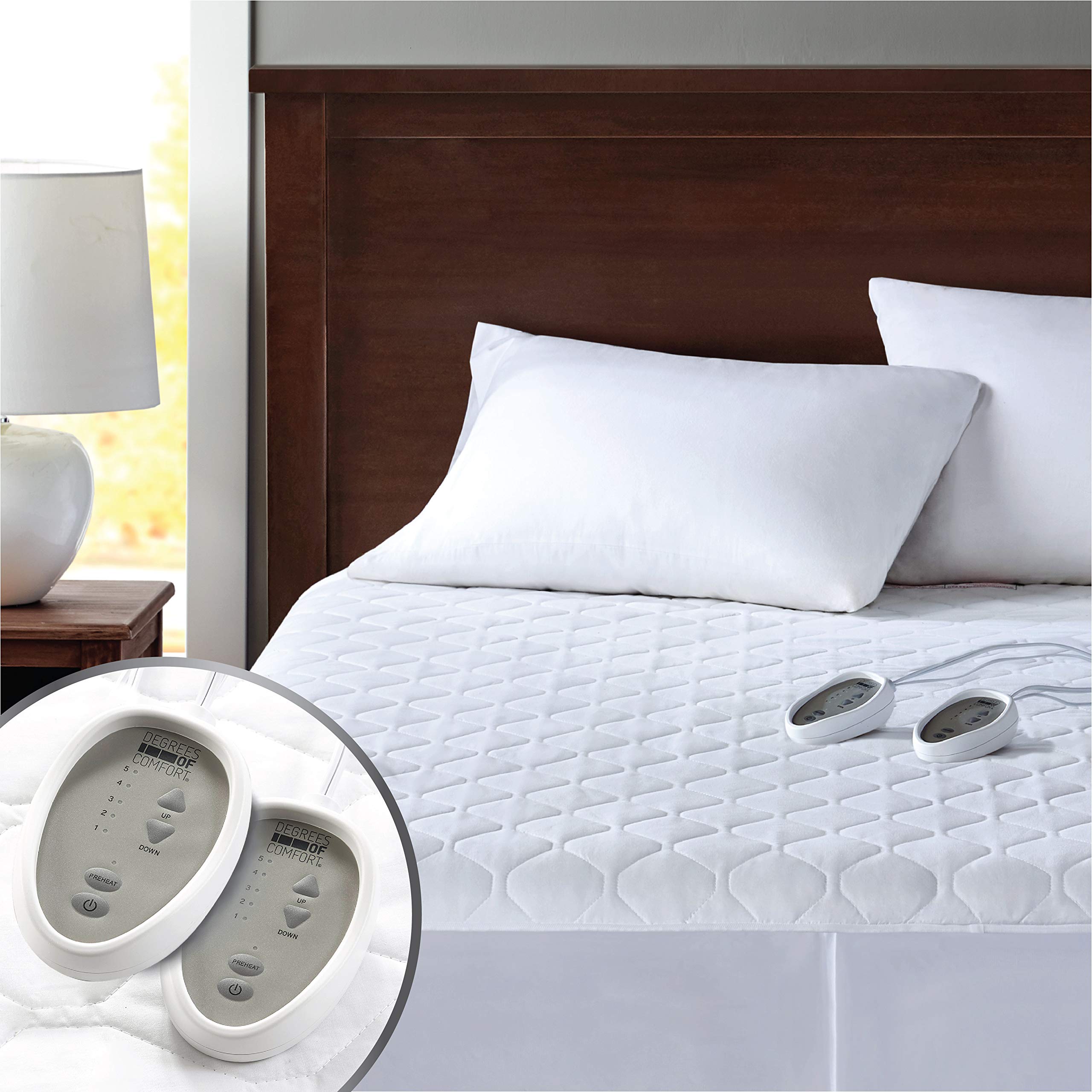 Degrees of Comfort Degrees Of Comfort Dual Control Heated Mattress Pad King  Size Electric Bed Warmer W Adjustable Zone Heating Fit Up To