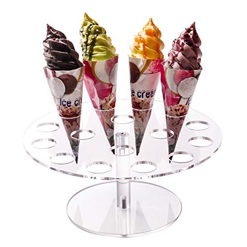 26-1AHV-HR4Q YestBuy Ice Cream Cone Holder Stand with 16 Holes