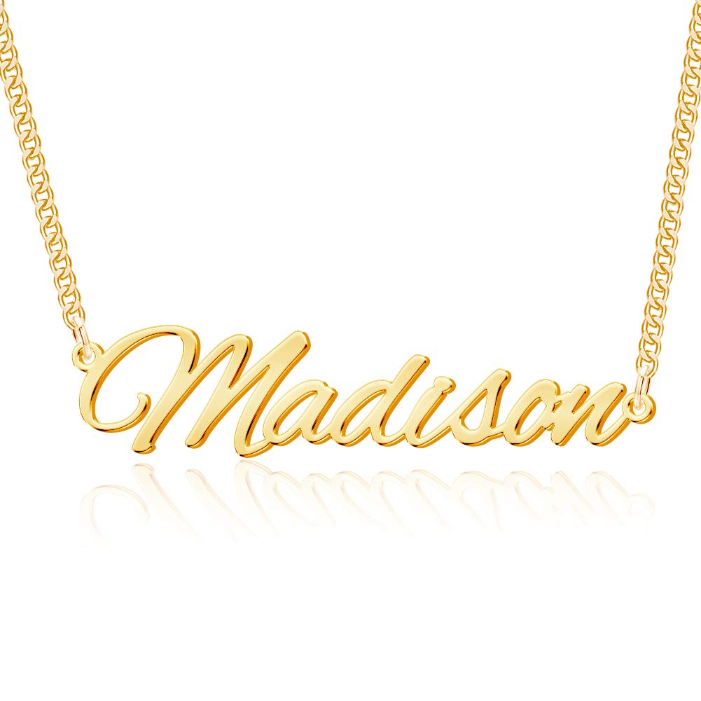 TinyName custom Name Necklace Personalized 18K gold Plated