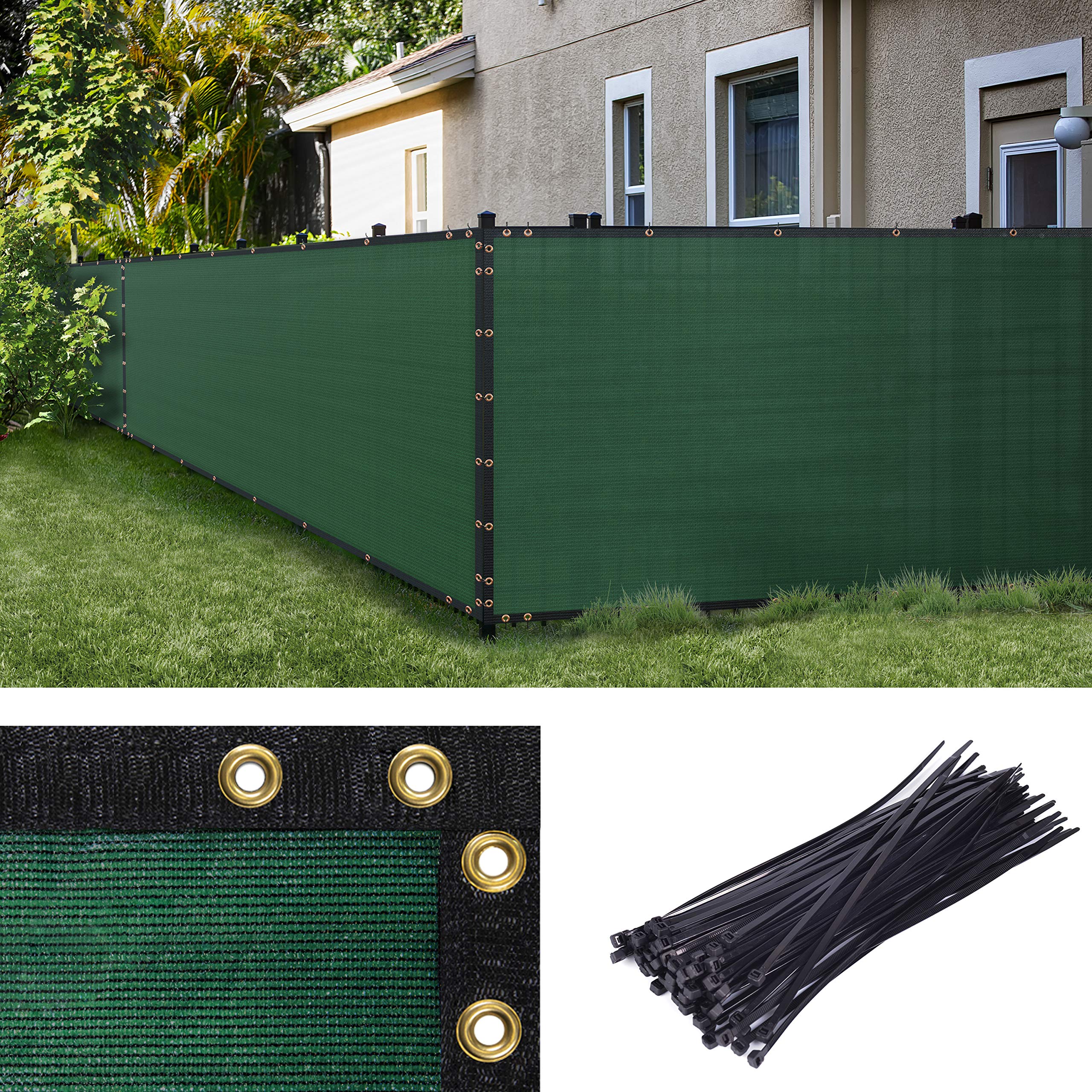 Amgo custom Made 4 x 70 custom Size green Fence Privacy Screen Windscreen,with Bindings & grommets Heavy Duty commercial