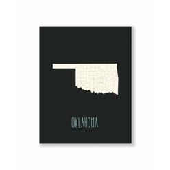 Kindred Sol Collecti Map of Oklahoma- Oklahoma State Minimalist Map Poster - Oklahoma's Map Abstract Wall Art Print (11? x 14?) for Home Decor, Suita