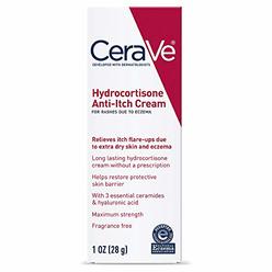 CeraVe Hydrocortisone Cream 1% | Anti-Itch Cream with Temporarily Relief from Rashes with Eczema-Prone & Dry Skin | Itch