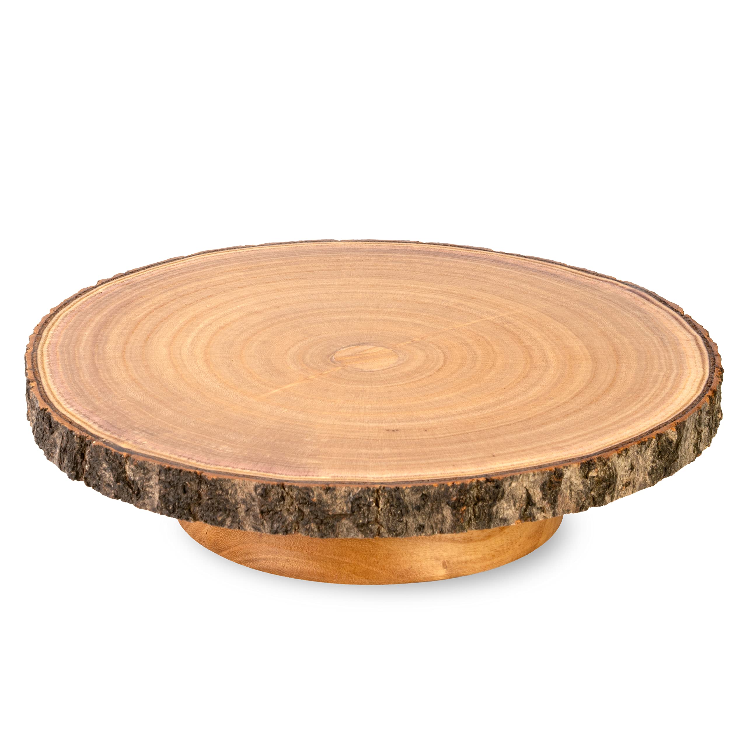 Hanson and Bennett Wooden Rustic Cake Stand - Beautiful and Natural Rustic Wedding Cake Stand - Smooth, Finished Wood Cake Stand
