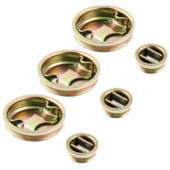 QWORK Steel Bung Plug Drum Bung, 2" and 3/4" Set Bung Cap Plug with Plated Coated for 55 Gallon Barrel, 6 Pack