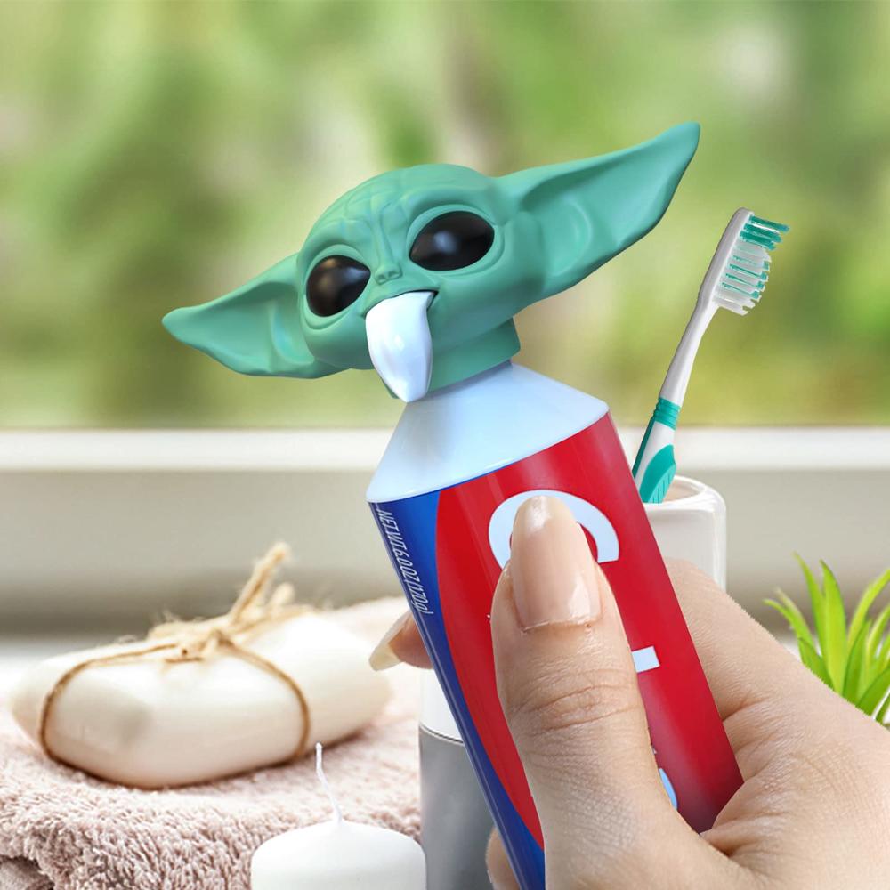 BonneChance 2022 New Baby Y-oda Toothpaste Topper G-rogu Cap The Mandalorian Dispenser for Kids, Star Wars Fans Gift Box