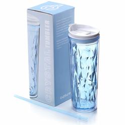 cupture crystal click & Seal Shake Tumbler cup for Hot or cold Drinks, 1 count (Pack of 1), Blue Sapphire