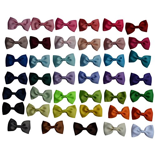 Bzybel 41 Pcs 2.5 Baby Girls Bow Tie Boutique Hair Bows Grosgrain Ribbon Bows Alligator Clips Hair Clips,Barrettes for T