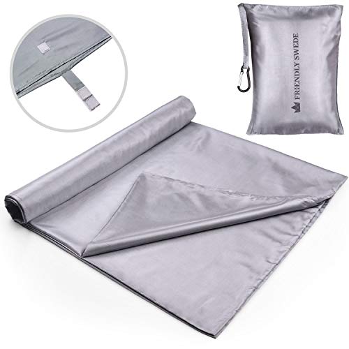 The Friendly Swede Sleeping Bag Liner - Travel and Camping Sheet, Pocket-Size, Ultra Lightweight, Silky Smooth (Grey, Ve
