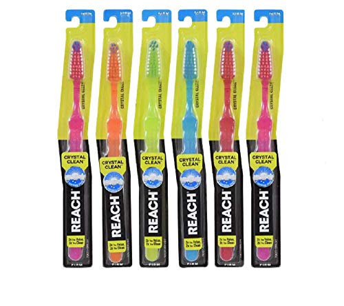 Reach Crystal Clean Firm Adult Toothbrush, 1 Each, Colors May Vary, 6 Piece