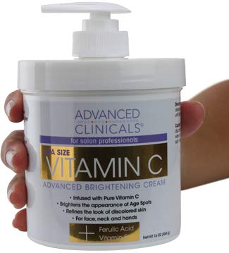 Advanced Clinicals Vitamin C Cream. Advanced Brightening Cream. Anti-aging cream for age spots, dark spots on face, hand