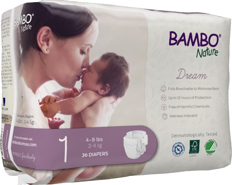 Bambo Nature Premium Baby Diapers (SIZES 1 TO 6 AVAILABLE), Size 1, 432 count