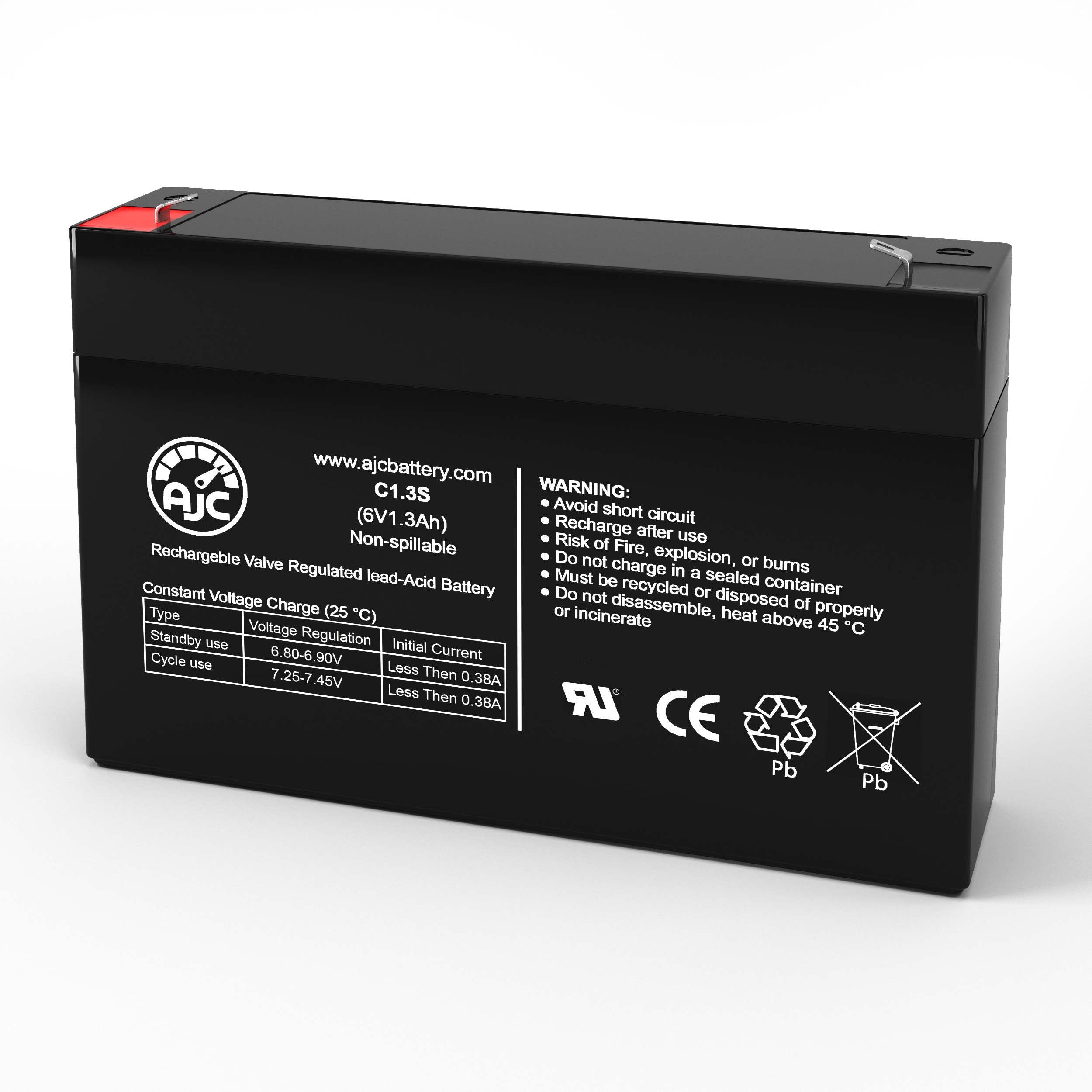 AJC Leoch DJW6-12 6V 13Ah Sealed Lead Acid Battery - This is an AJc Brand Replacement