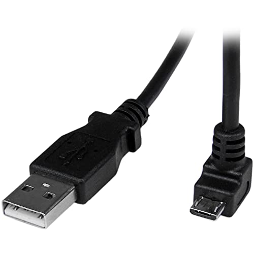 StarTech.com 2m Micro USB Cable Cord - A to Down Angle Micro B - Down Angled Micro USB Cable - 1x USB A (M), 1x USB Micr