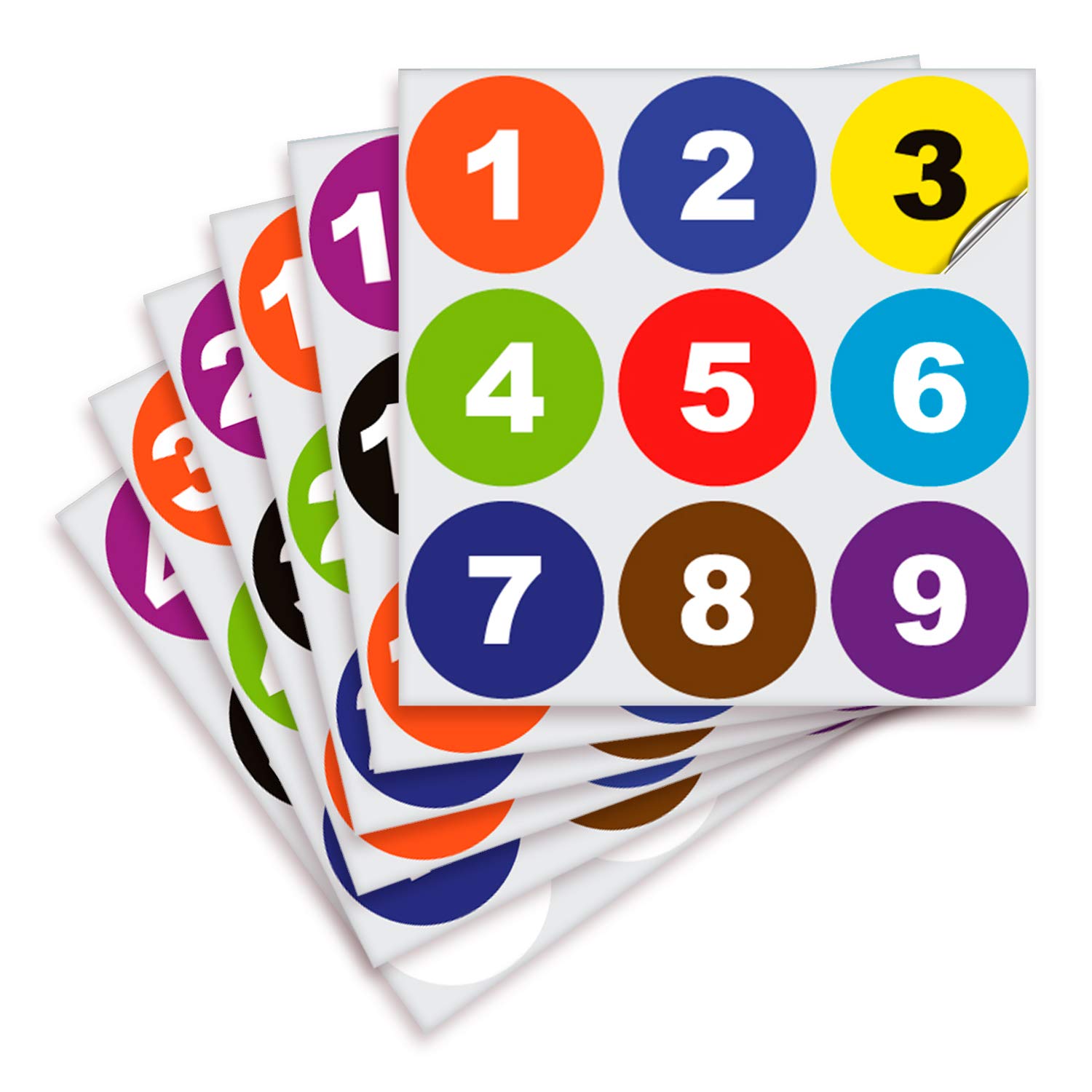 iSYFIX Multicolor consecutive Number Stickers - 1 to 50, 2-inch, 1 Set - Vinyl Self Adhesive Premium Decal, Ideal for In