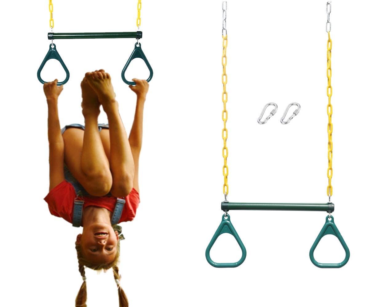 orangutangroove 176 Monkey Bars for Kids Swing Set Accessories Outdoor - Trapeze Swing Bar for Playground Accessories with 48 coated cha