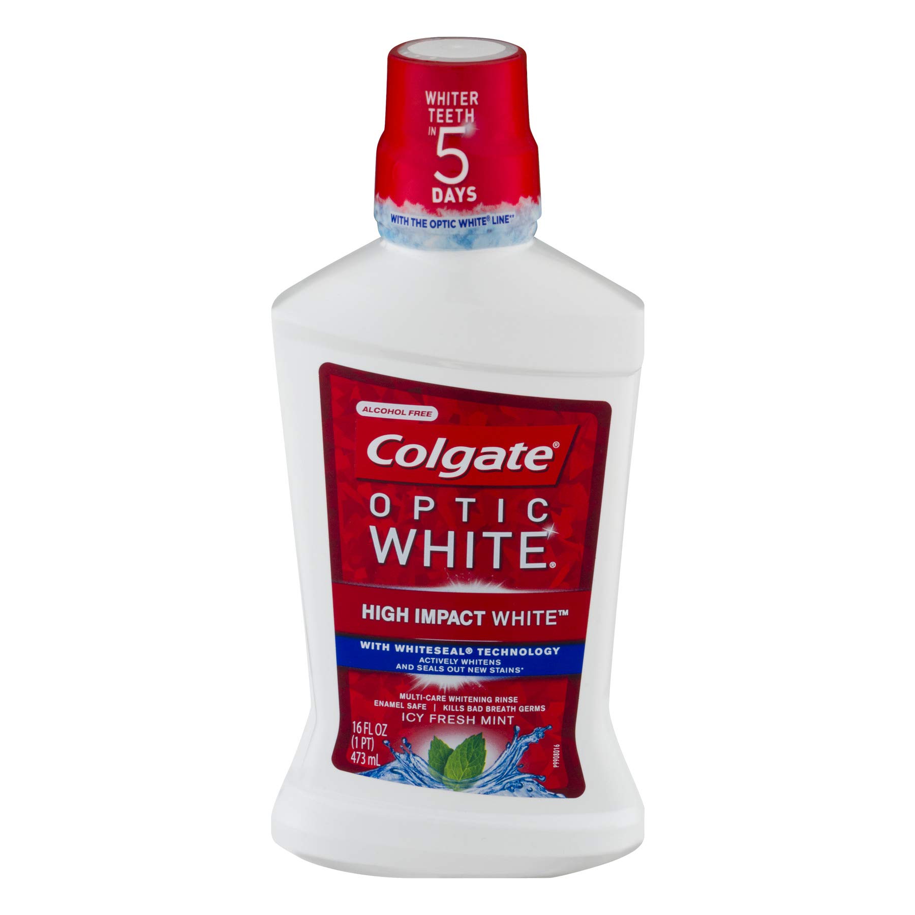 Colgate Optic White Mouthwash, Sparkling Fresh Mint 16 Oz